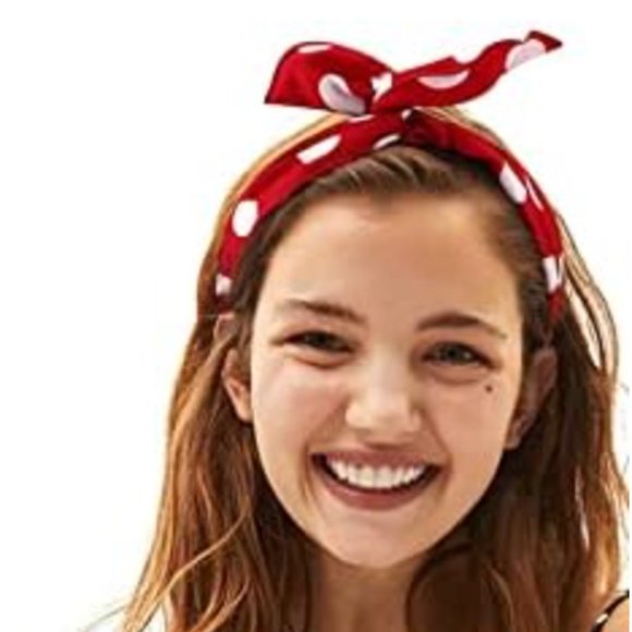 Hair Wrap Tie Bow Wire Headband Colourful Polka Dot - Picture 5 of 5